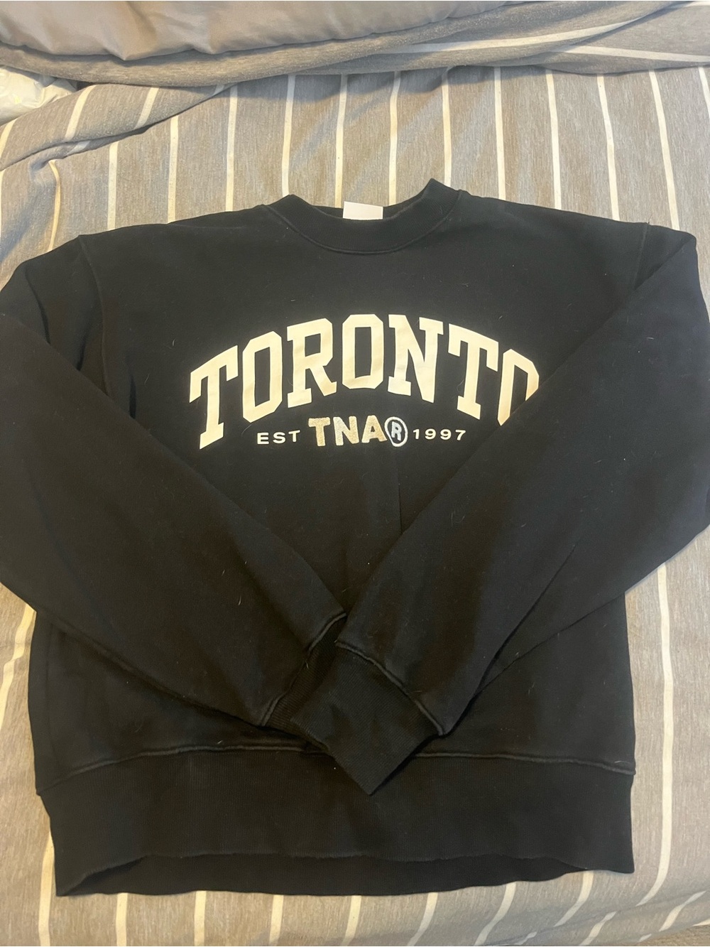 TNA Black Toronto Crewneck Sweatshirt with White Logo